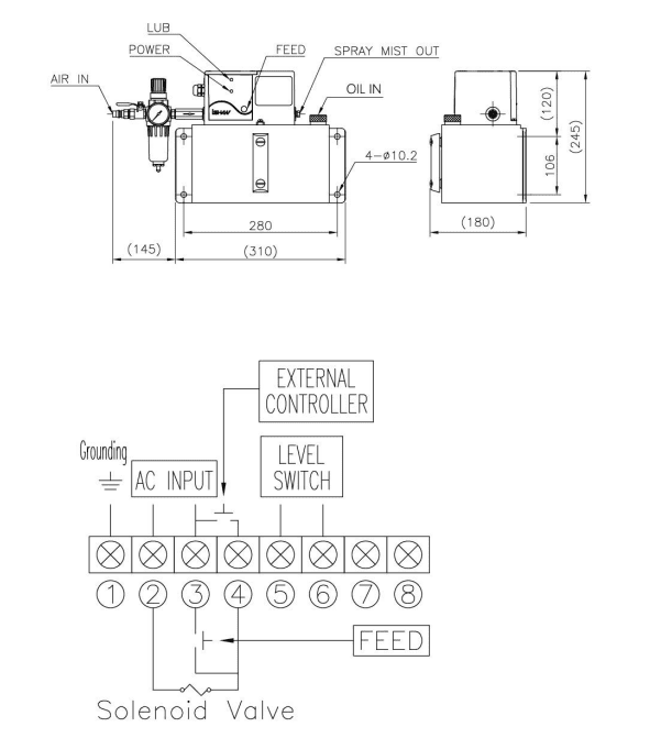 Bơm dầu bôi trơn phun sương YSM-C ISHAN - Cấu tạo
