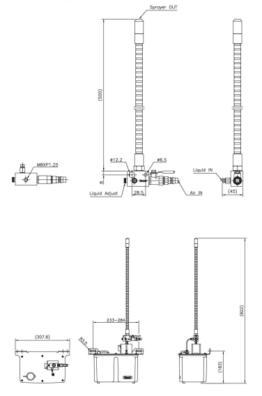 Bơm dầu bôi trơn phun sương YSC-U_Sơ đồ cấu tạo