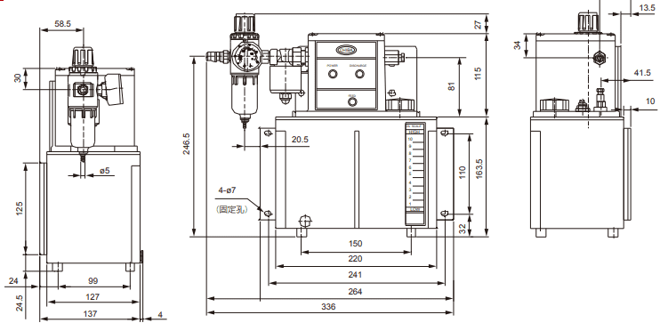 Bơm dầu bôi trơn phun sương AMP-3CF_Sơ đồ cấu tạo
