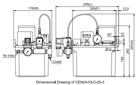 Bơm dầu bôi trơn phun sương CEN24 CHENYING_Sơ đồ cấu tạo