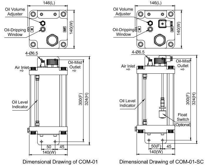 Bơm dầu bôi trơn phun sương COM_Sơ đồ cấu tạo